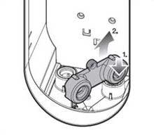 Схема снятия фильтра для воды в гладильной системе Miele, рисунок 4.