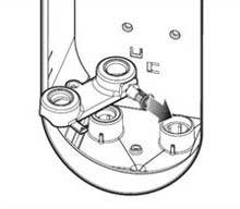 Схема снятия фильтра для воды в гладильной системе Miele, рисунок 5.